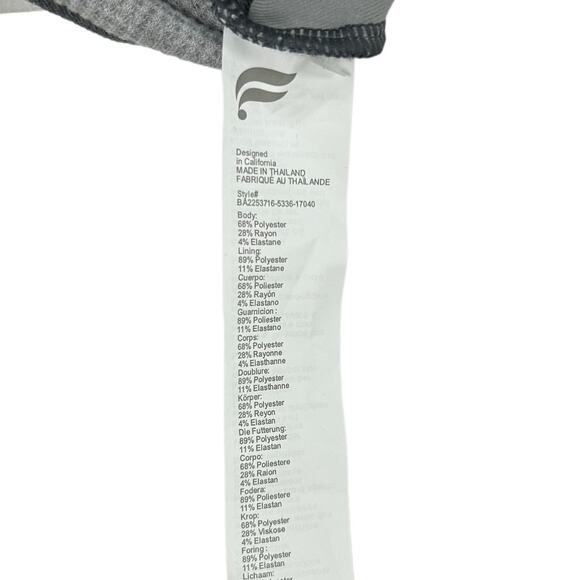 NWT Fabletics Classic Heather Gray White Waffle Bra Medium - Picture 4 of 5